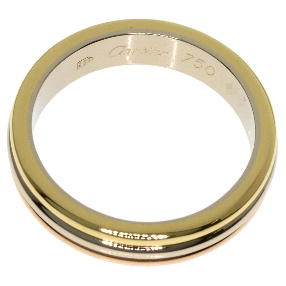 CARTIER Three Gold #48 Ring K18 Yellow Gold K18 White GoldLadies [Used]
