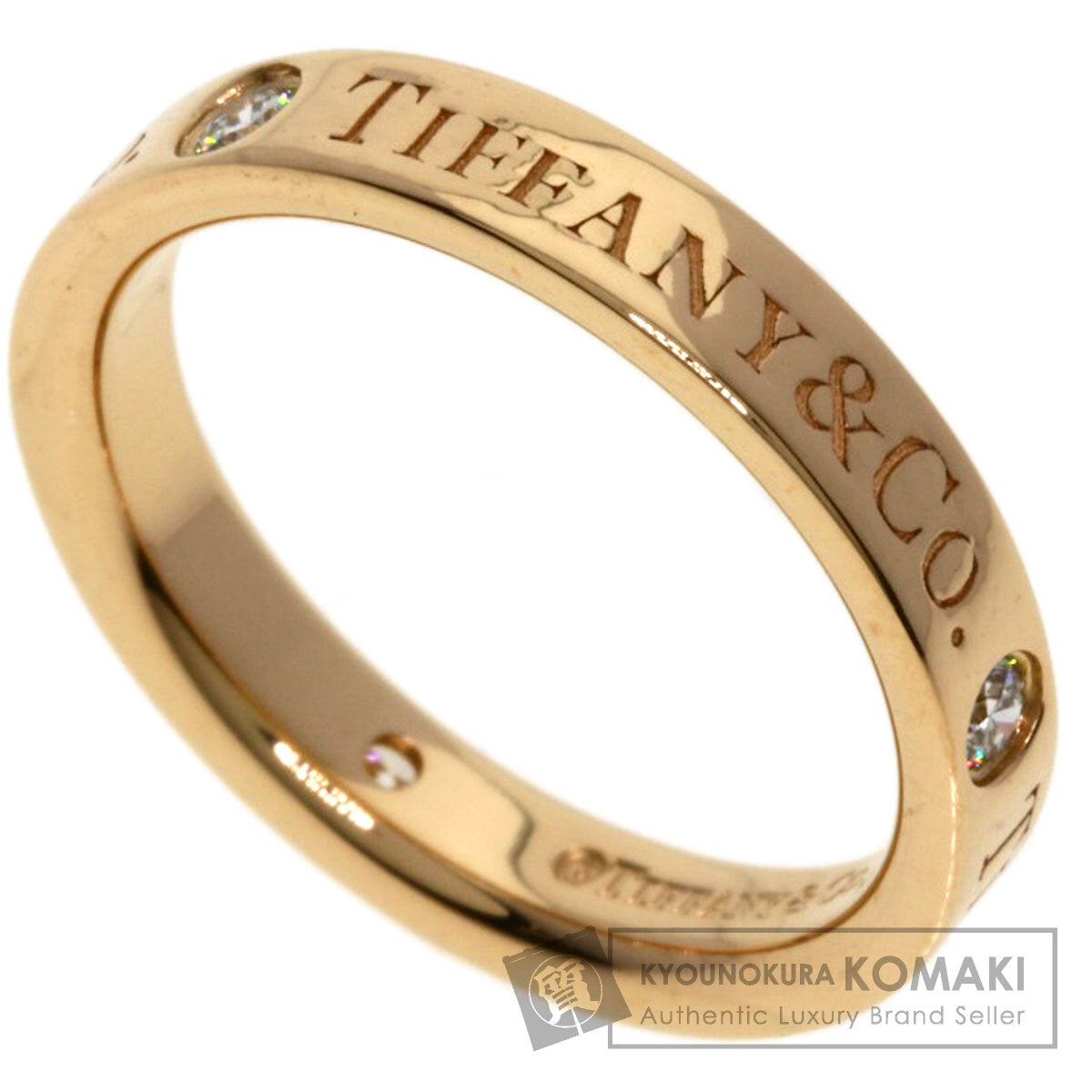 TIFFANY&Co. Flat band diamond Ring K18 Pink Gold Ladies [Used]