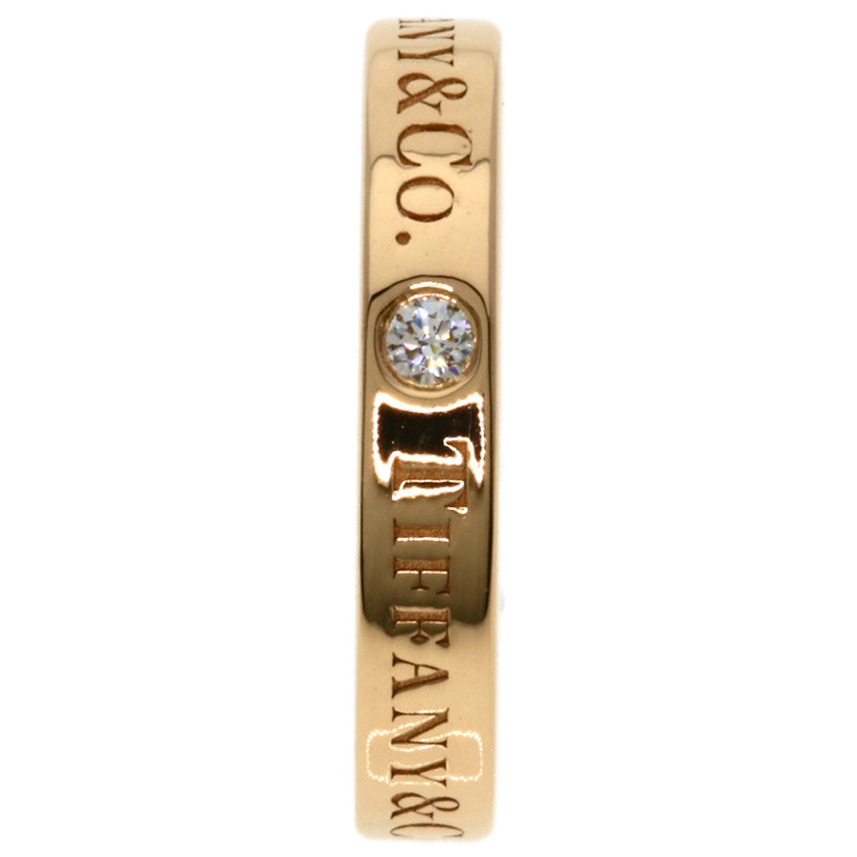 TIFFANY&Co. Flat band diamond Ring K18 Pink Gold Ladies [Used]