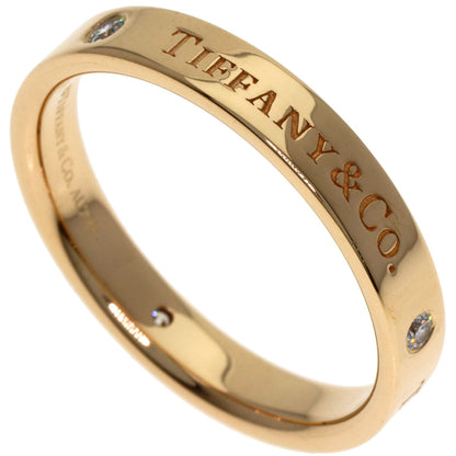 TIFFANY&Co. Flat band 3P Diamond Ring K18 Pink Gold Ladies [Used]