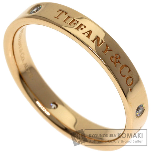 TIFFANY&Co. Flat band 3P Diamond Ring K18 Pink Gold Ladies [Used]