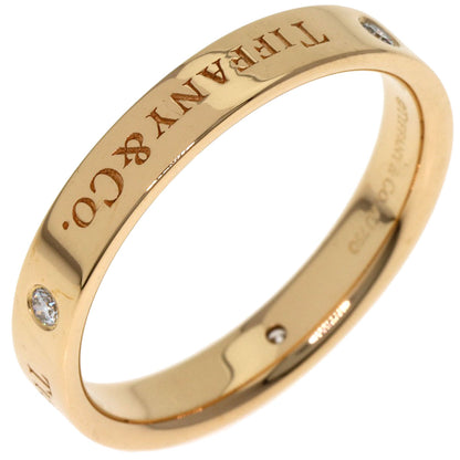 TIFFANY&Co. Flat band 3P Diamond Ring K18 Pink Gold Ladies [Used]