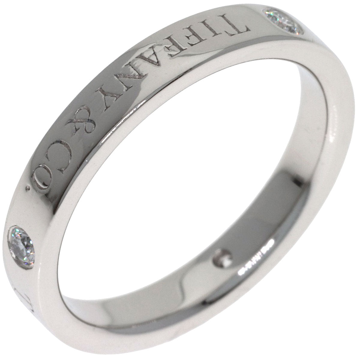 TIFFANY&Co. Flat band diamond Ring Platinum PT950 Ladies [Used]
