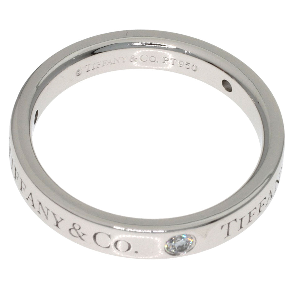 TIFFANY&Co. Flat band diamond Ring Platinum PT950 Ladies [Used]