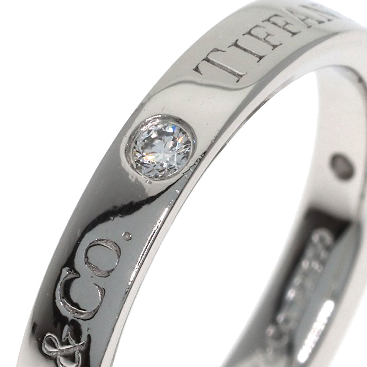 TIFFANY&Co. Flat band diamond Ring Platinum PT950 Ladies [Used]