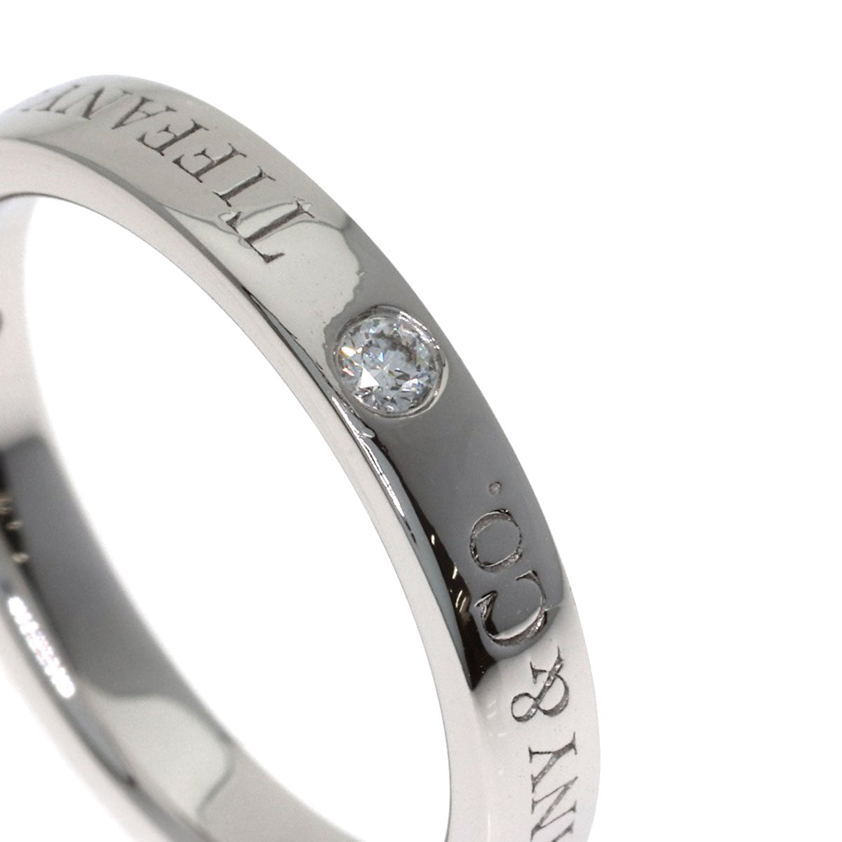 TIFFANY&Co. Flat band diamond Ring Platinum PT950 Ladies [Used]