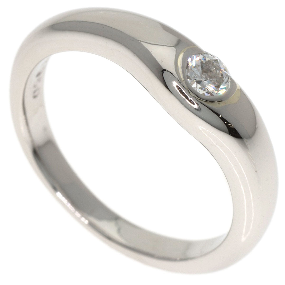 TIFFANY&Co. Curved band Diamond Ring Platinum PT950 Ladies [Used]