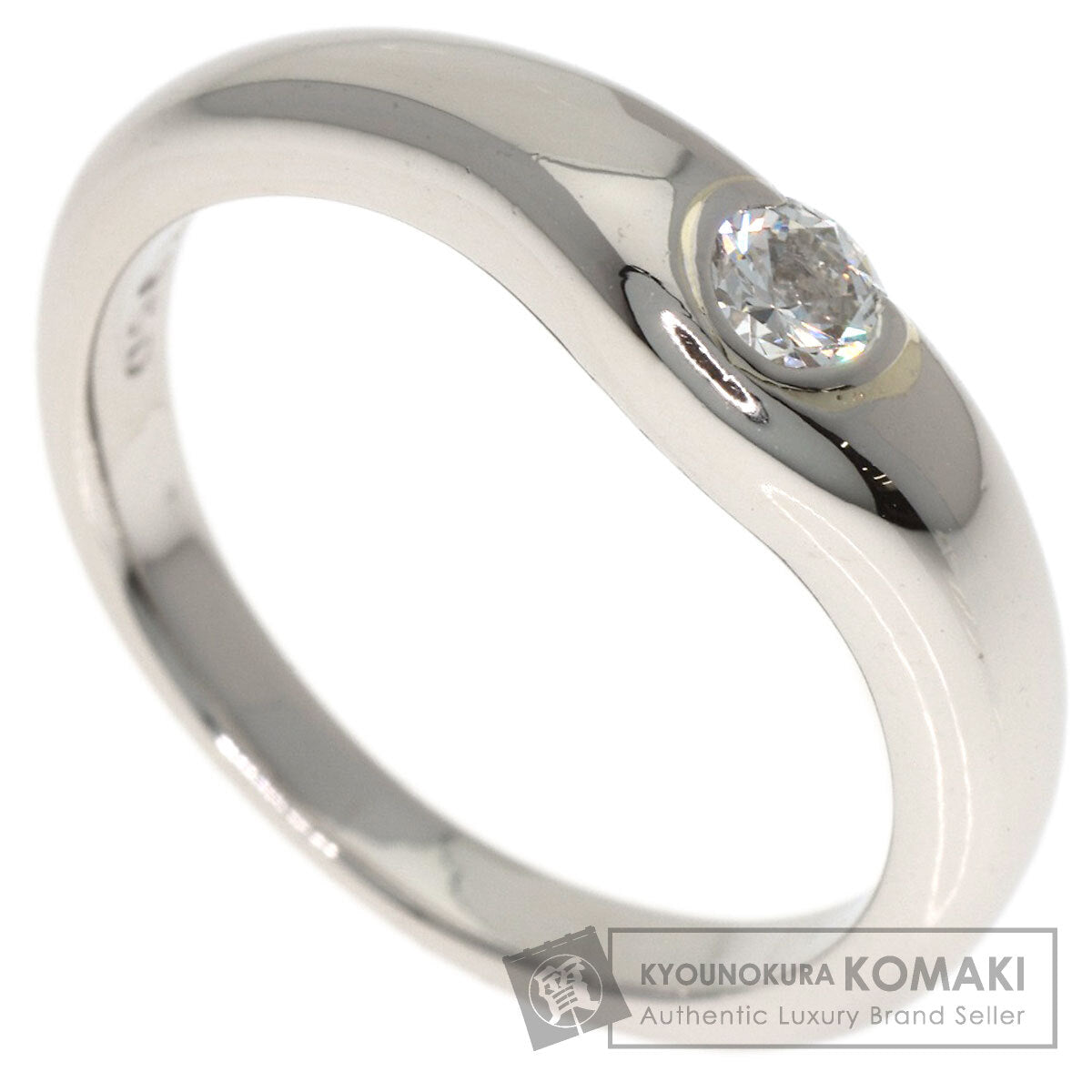 TIFFANY&Co. Curved band Diamond Ring Platinum PT950 Ladies [Used]