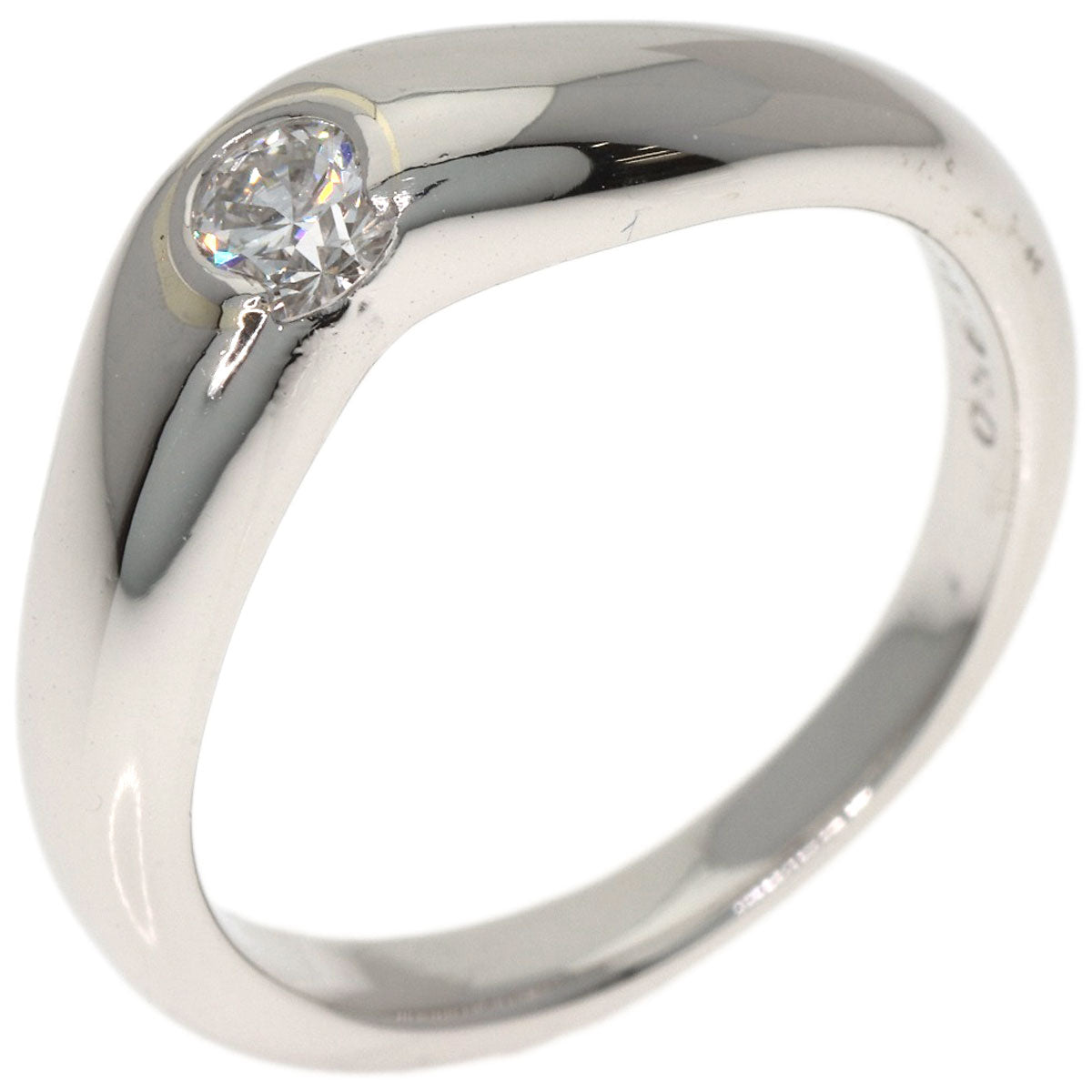 TIFFANY&Co. Curved band Diamond Ring Platinum PT950 Ladies [Used]
