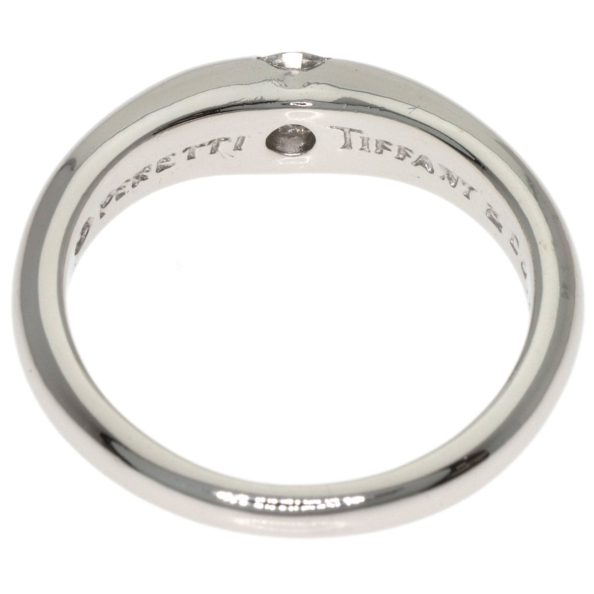 TIFFANY&Co. Curved band Diamond Ring Platinum PT950 Ladies [Used]