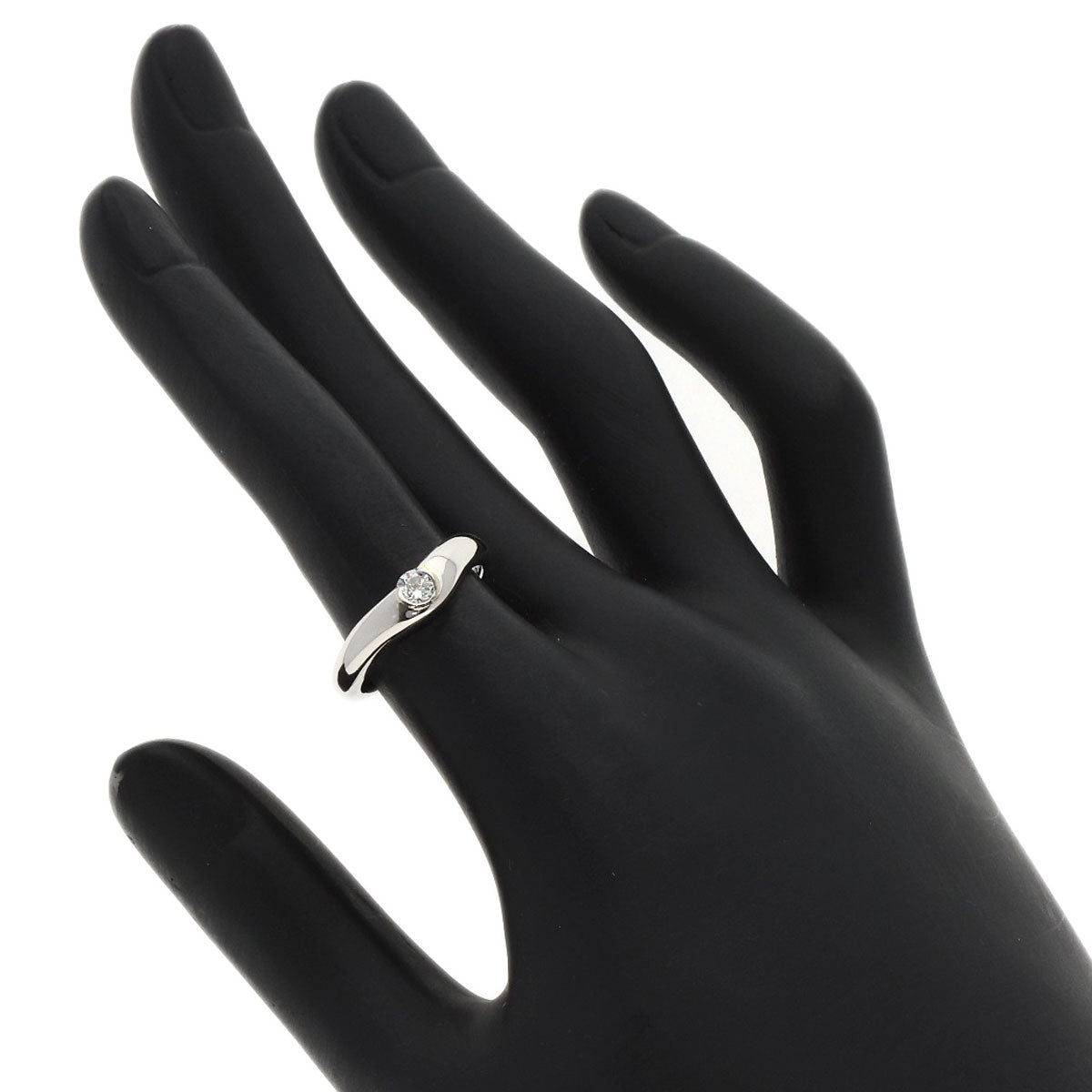 TIFFANY&Co. Curved band Diamond Ring Platinum PT950 Ladies [Used]