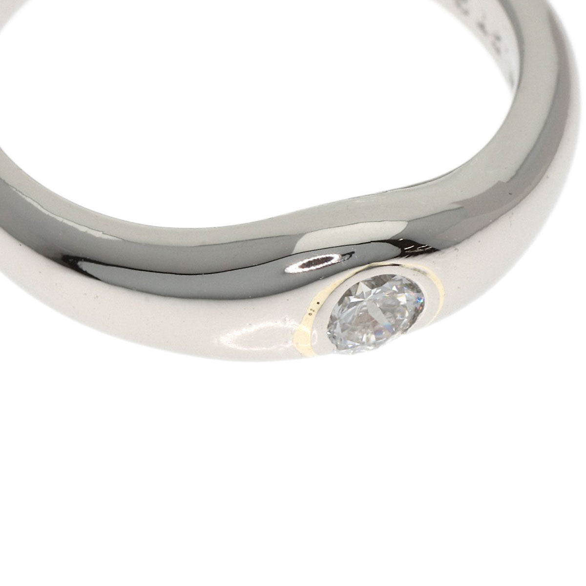 TIFFANY&Co. Curved band Diamond Ring Platinum PT950 Ladies [Used]