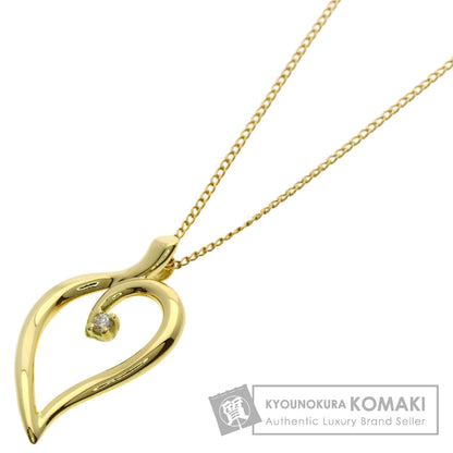 TIFFANY&Co. Open Leaf 1P Diamond Necklace K18 Yellow Gold Ladies [Used]