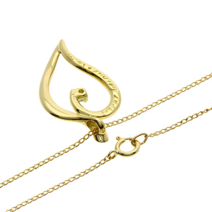 TIFFANY&Co. Open Leaf 1P Diamond Necklace K18 Yellow Gold Ladies [Used]