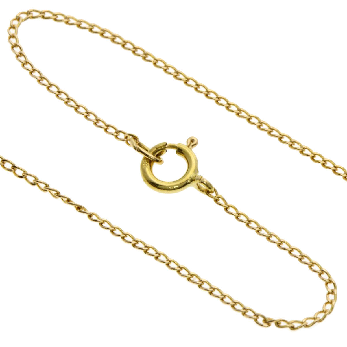 TIFFANY&Co. Open Leaf 1P Diamond Necklace K18 Yellow Gold Ladies [Used]