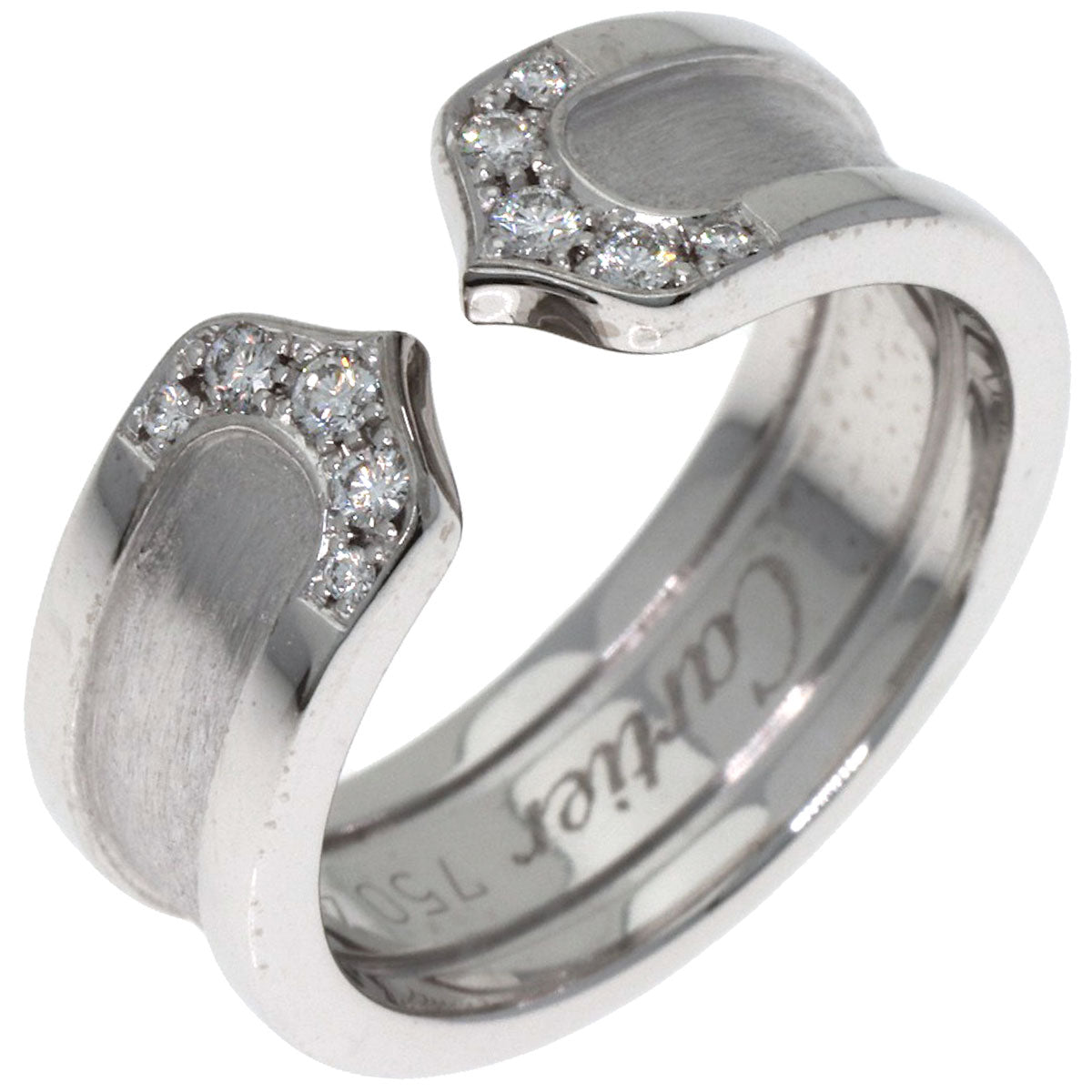 CARTIER C2 Diamond #48 Ring K18 White Gold Ladies [Used]