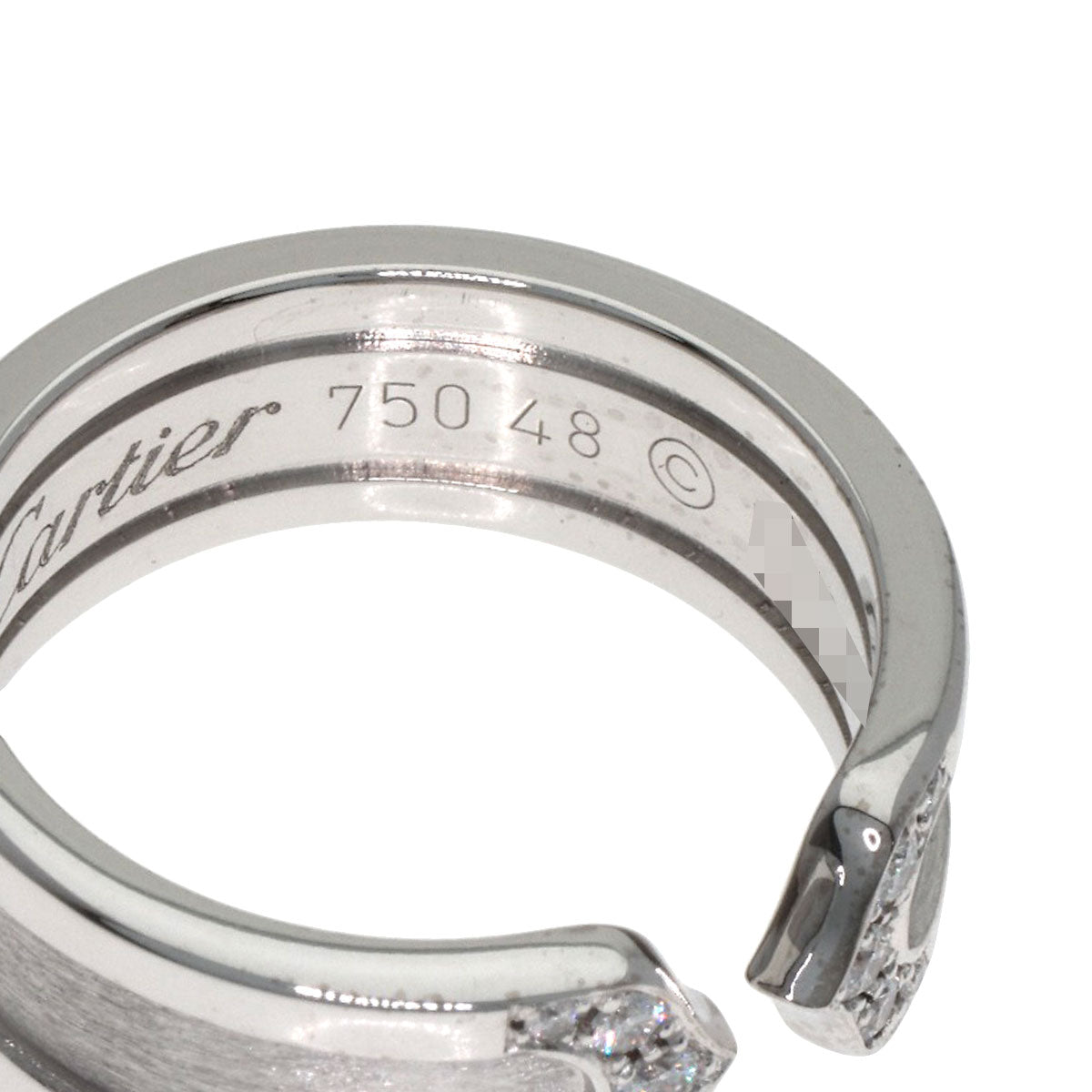 CARTIER C2 Diamond #48 Ring K18 White Gold Ladies [Used]