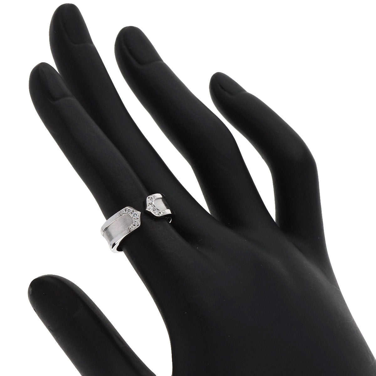 CARTIER C2 Diamond #48 Ring K18 White Gold Ladies [Used]