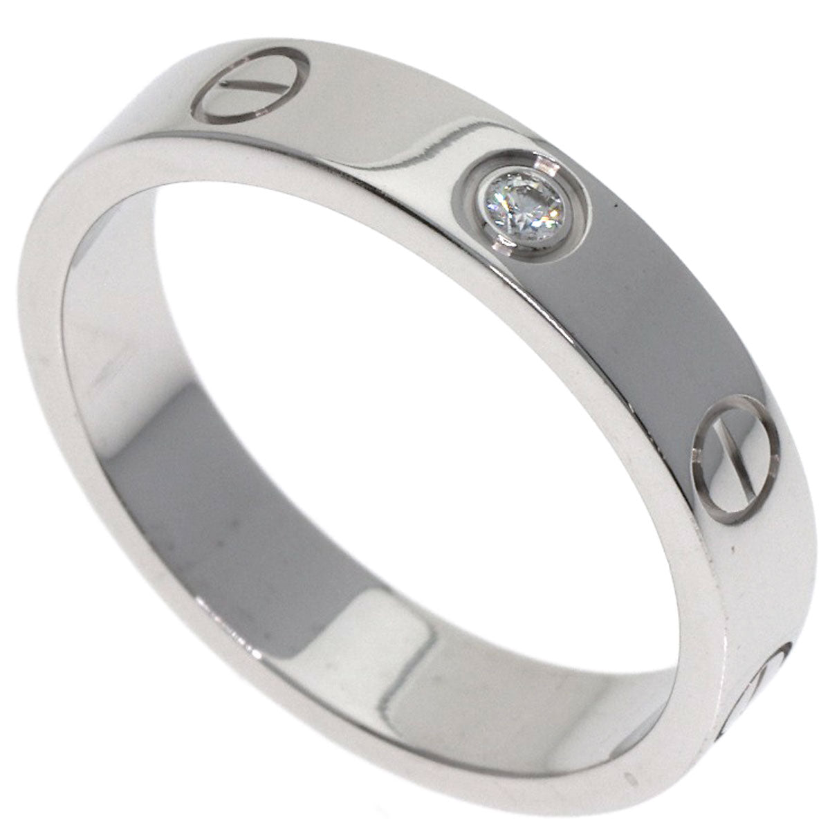 カルティエ ラブリング 1P ダイヤモンド #53 リング・指輪 K18ホワイトゴールド レディース 【中古】【CARTIER】