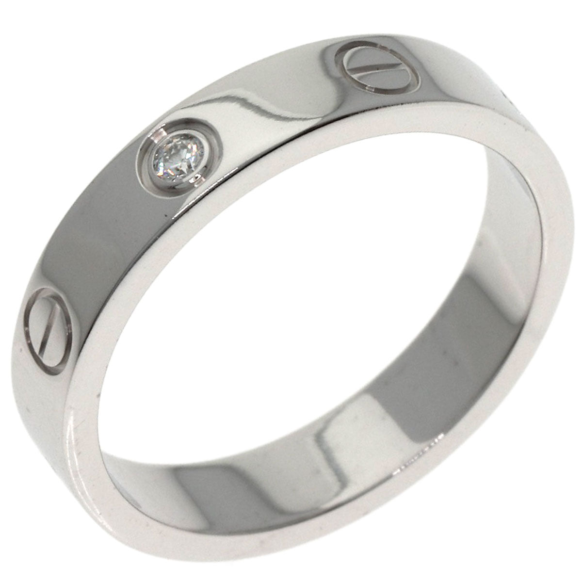 カルティエ ラブリング 1P ダイヤモンド #53 リング・指輪 K18ホワイトゴールド レディース 【中古】【CARTIER】