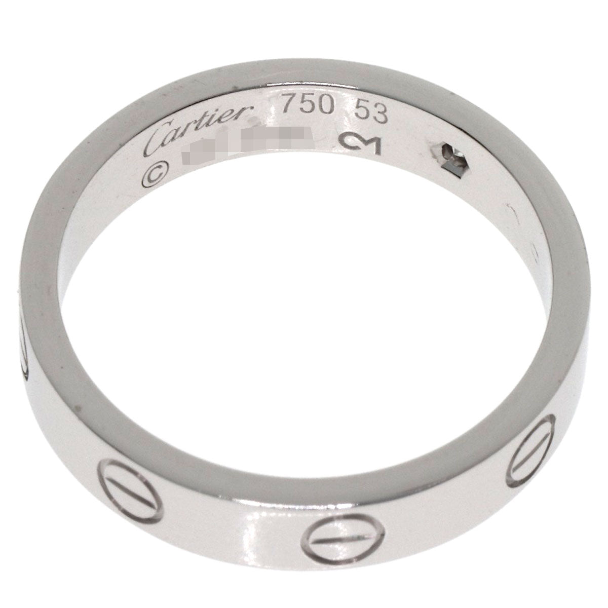 カルティエ ラブリング 1P ダイヤモンド #53 リング・指輪 K18ホワイトゴールド レディース 【中古】【CARTIER】