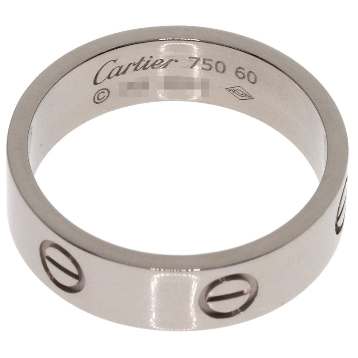 CARTIER love ring #60 Ring K18 White Gold unisex [Used]