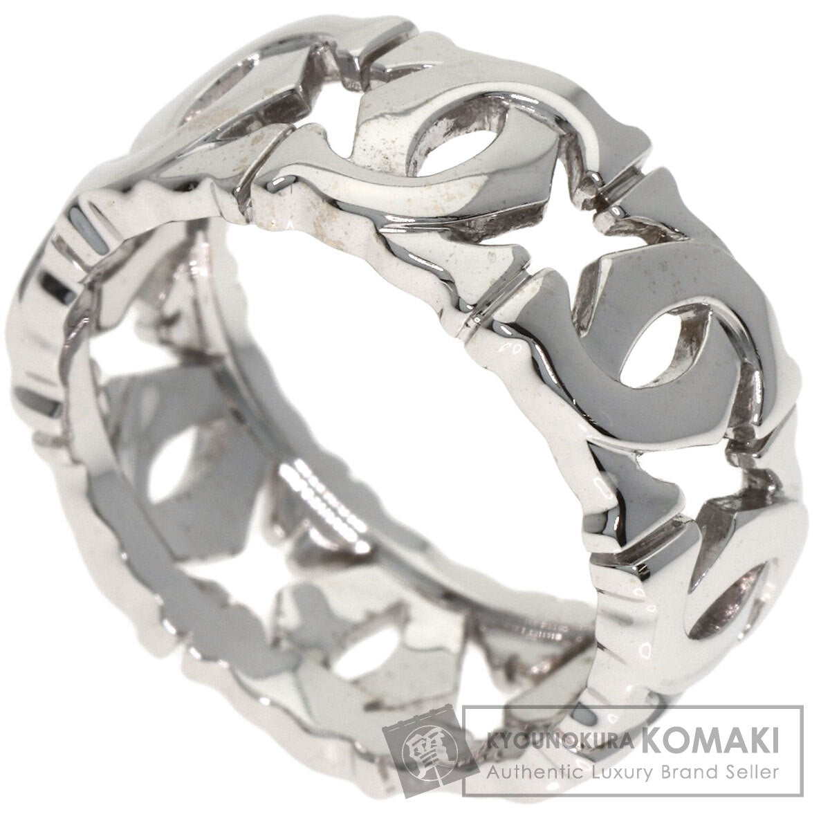 CARTIER Entrelaces #52 Ring K18 White Gold Ladies [Used]
