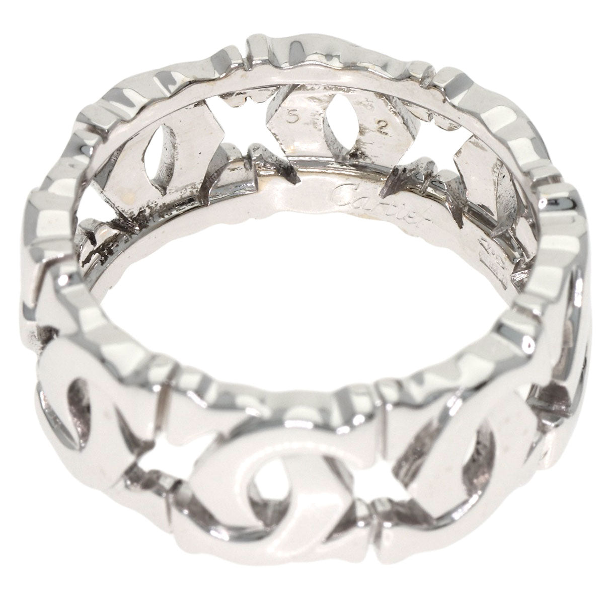 CARTIER Entrelaces #52 Ring K18 White Gold Ladies [Used]
