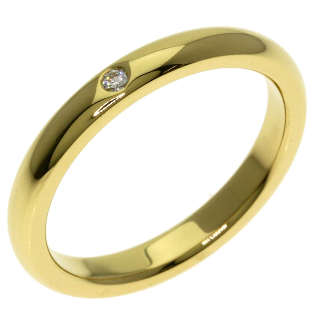 TIFFANY&Co. Stacking band 1P Diamond Ring K18 Yellow Gold Ladies [Used]