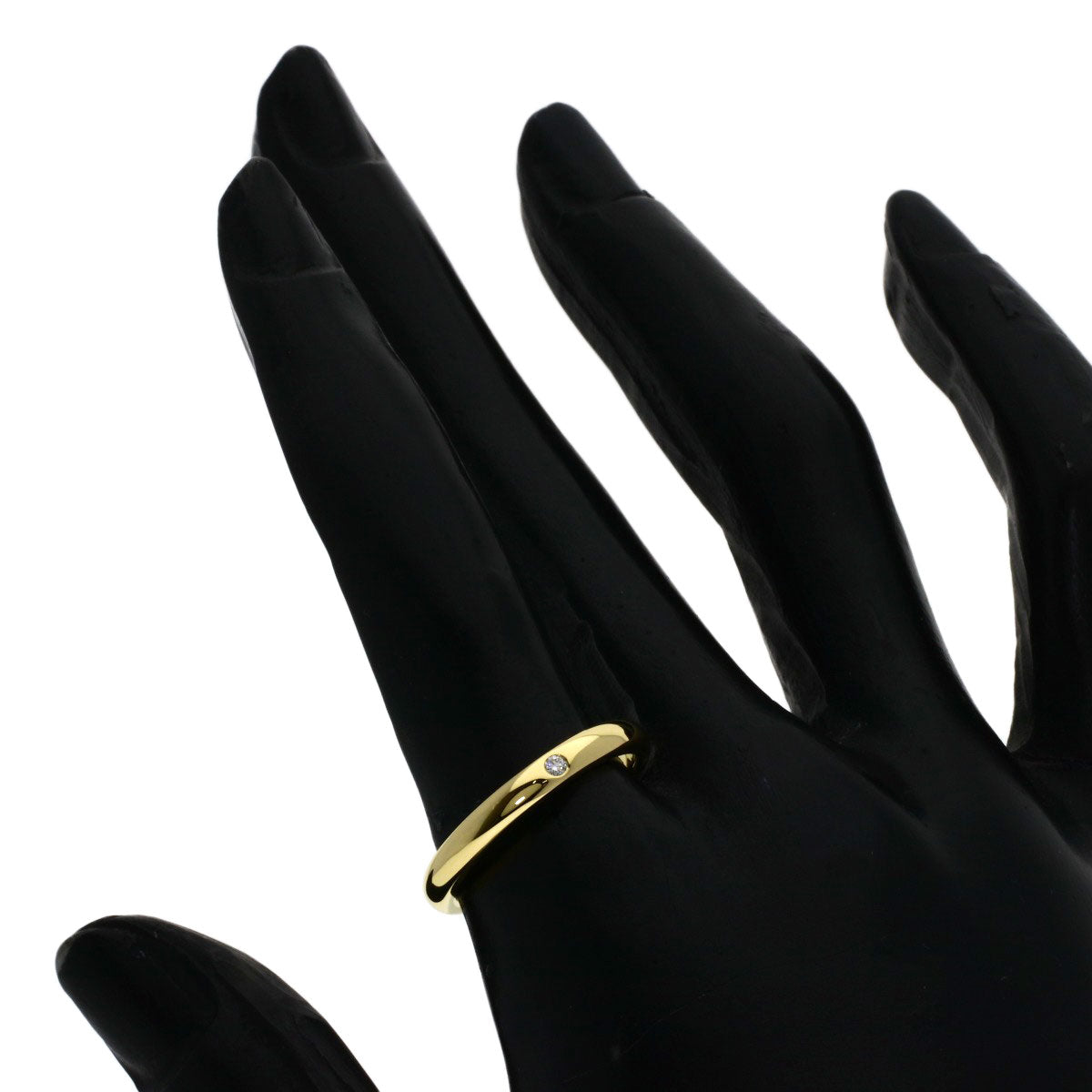 TIFFANY&Co. Stacking band 1P Diamond Ring K18 Yellow Gold Ladies [Used]