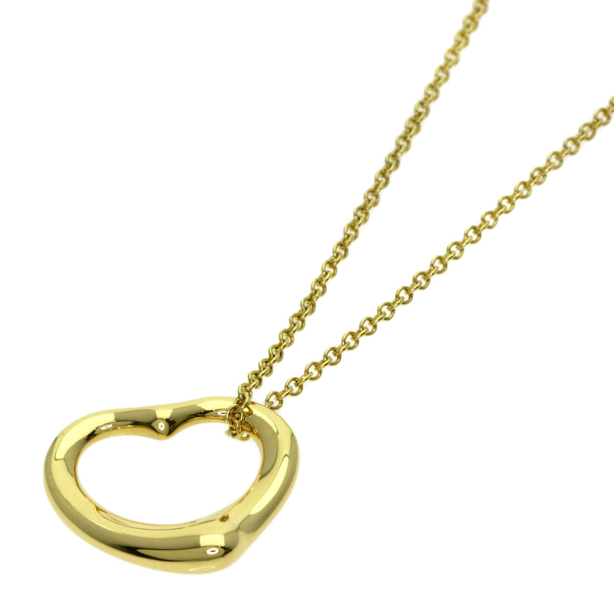 TIFFANY&Co. Open heart Necklace K18 Yellow Gold Ladies [Used]