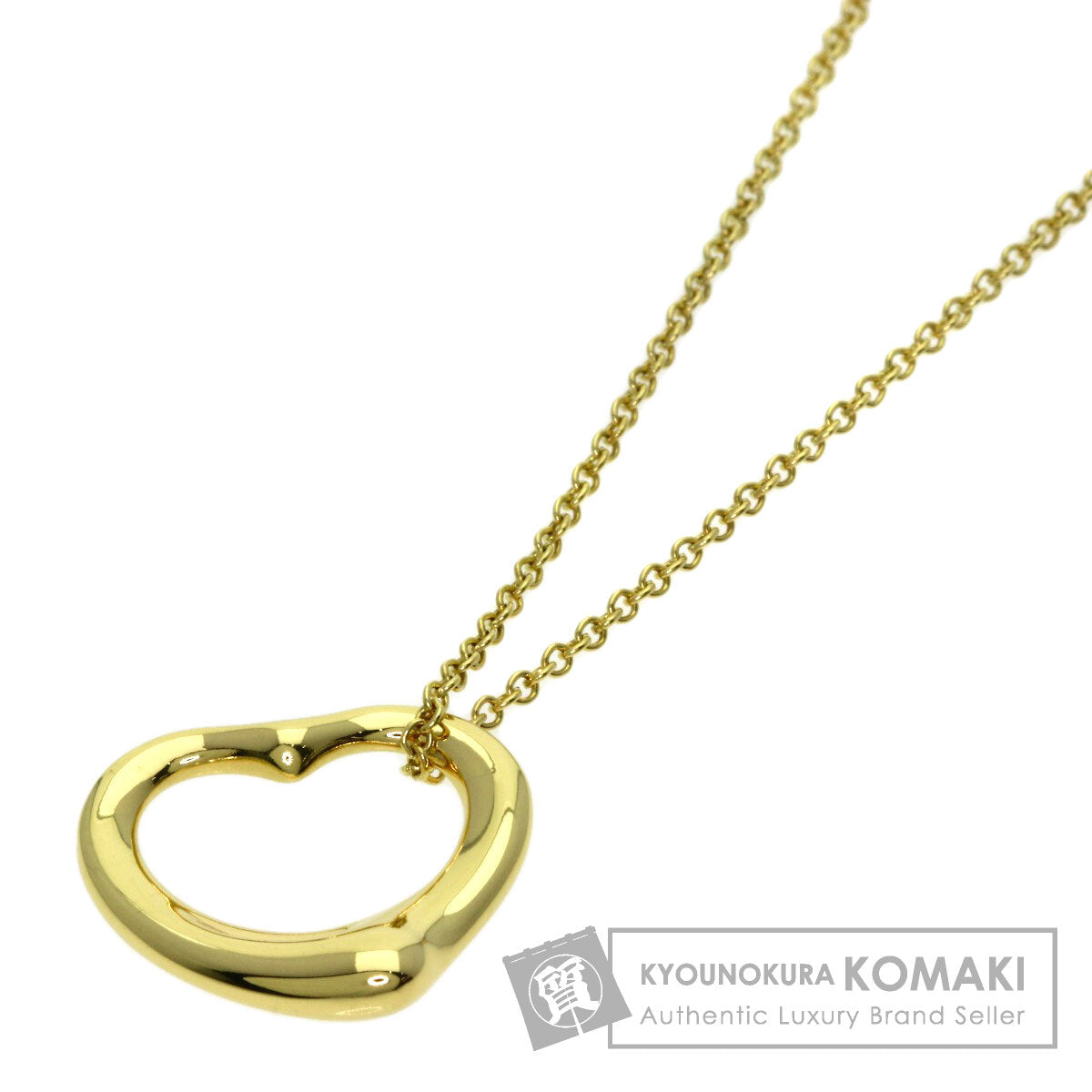 TIFFANY&Co. Open heart Necklace K18 Yellow Gold Ladies [Used]