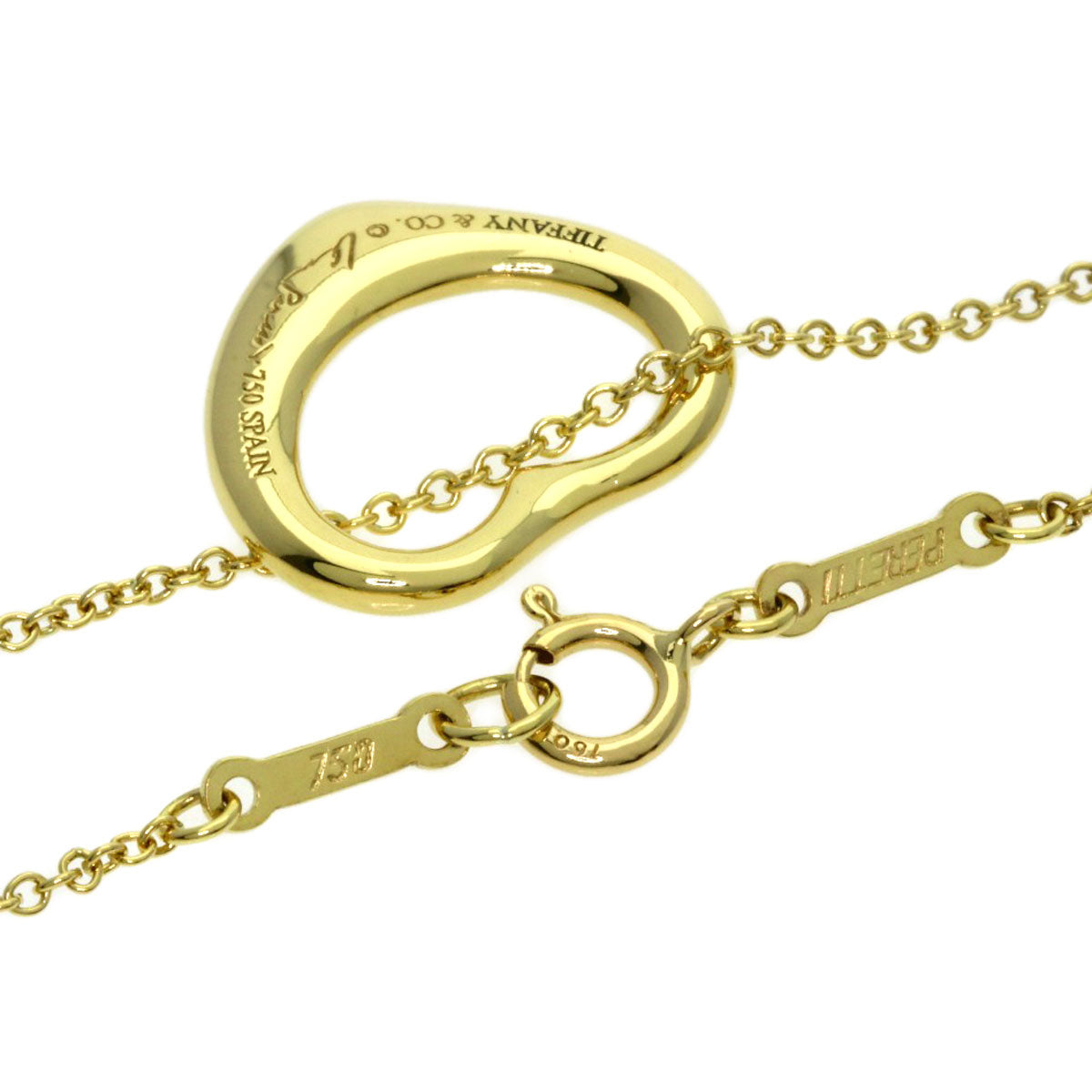 TIFFANY&Co. Open heart Necklace K18 Yellow Gold Ladies [Used]