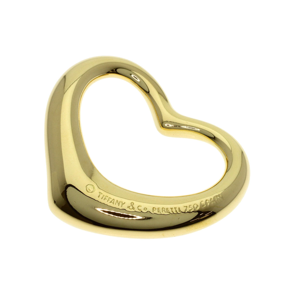 TIFFANY&Co. Open heart Pendant top K18 Yellow Gold Ladies [Used]