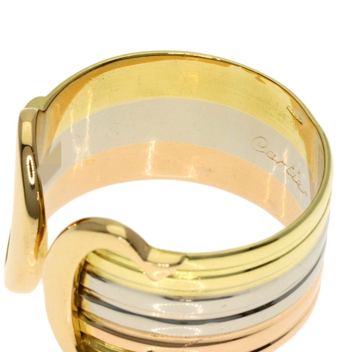 CARTIER 2C Ring LM #49 Ring K18 Yellow Gold 18K Pink GoldLadies [Used]