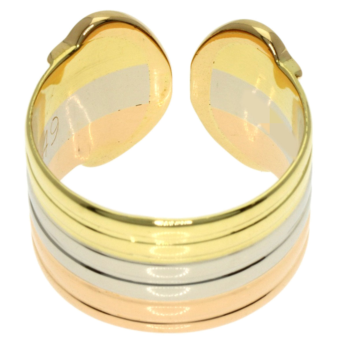 CARTIER 2C Ring LM #49 Ring K18 Yellow Gold 18K Pink GoldLadies [Used]