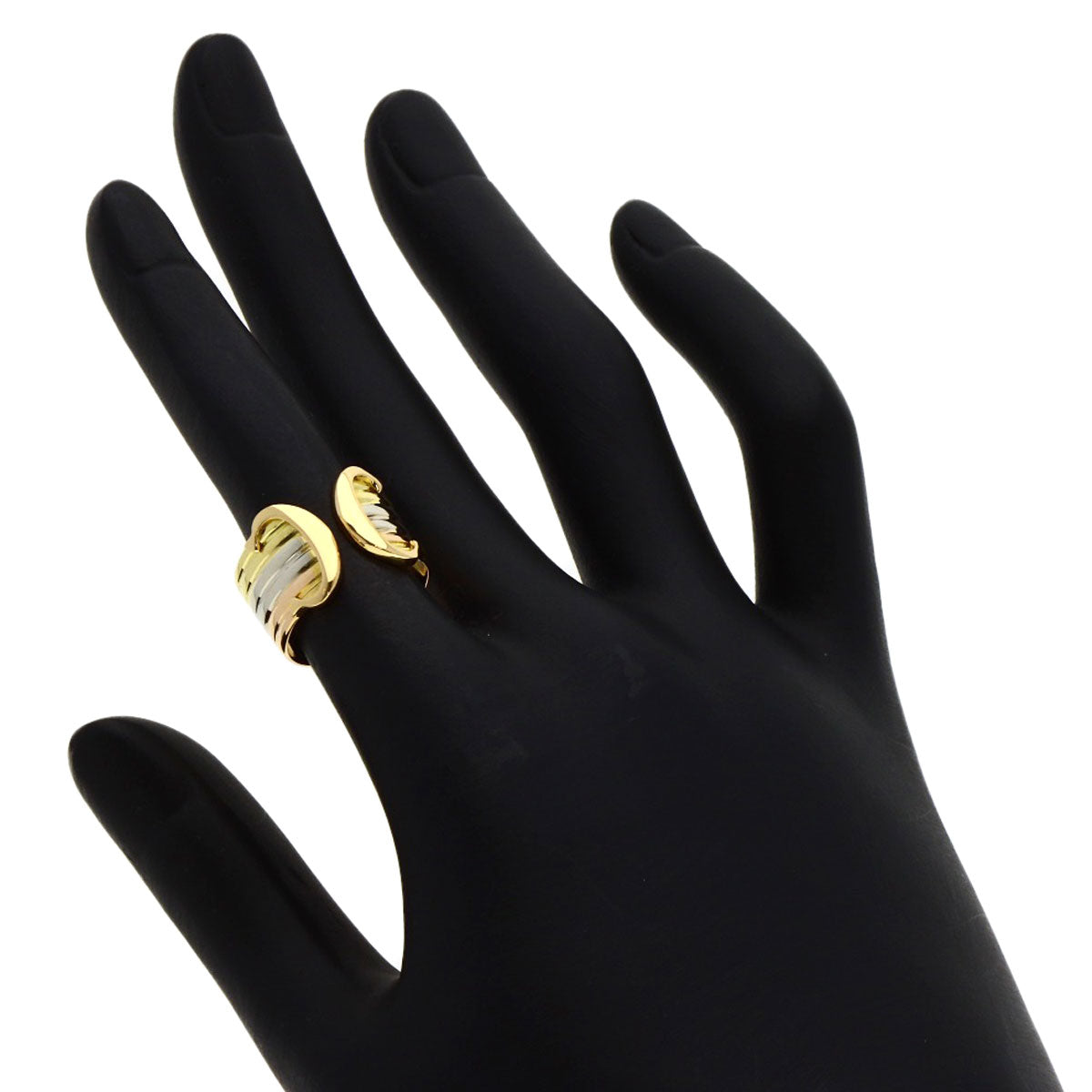 CARTIER 2C Ring LM #49 Ring K18 Yellow Gold 18K Pink GoldLadies [Used]