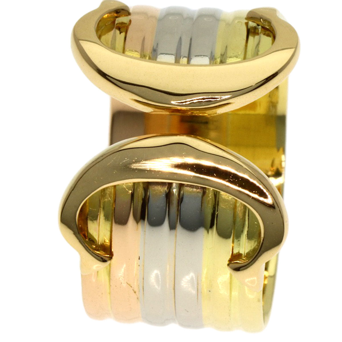 CARTIER 2C Ring LM #49 Ring K18 Yellow Gold 18K Pink GoldLadies [Used]