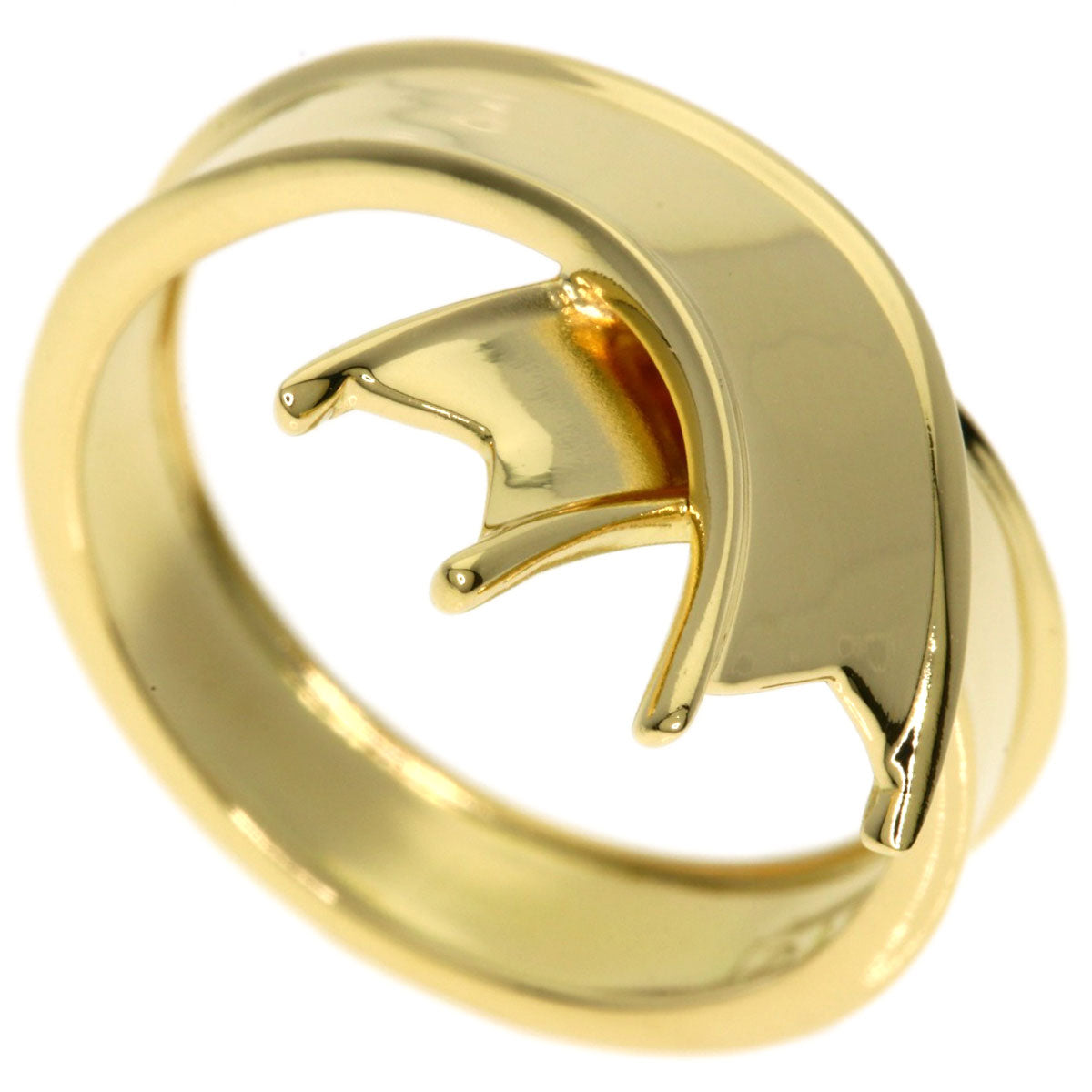 TIFFANY&Co. ribbon Ring K18 Yellow Gold Ladies [Used]