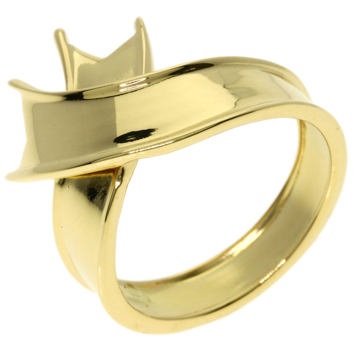 TIFFANY&Co. ribbon Ring K18 Yellow Gold Ladies [Used]