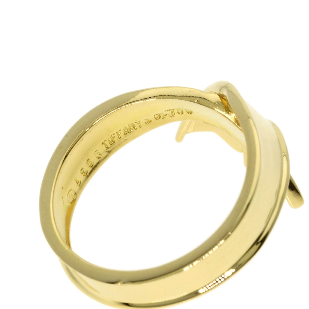 TIFFANY&Co. ribbon Ring K18 Yellow Gold Ladies [Used]