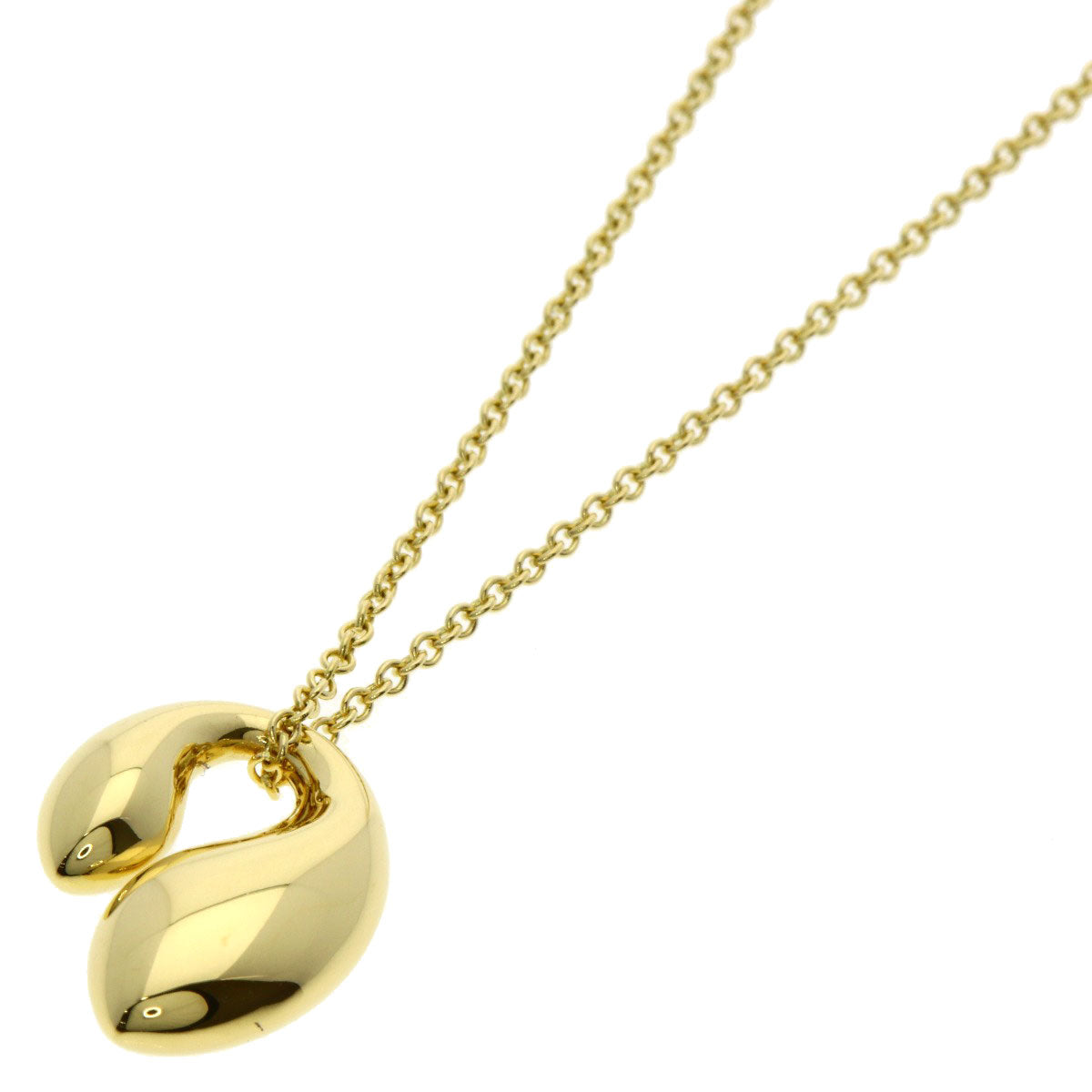 TIFFANY&Co. Double teardrop Necklace K18 Yellow Gold Ladies [Used]