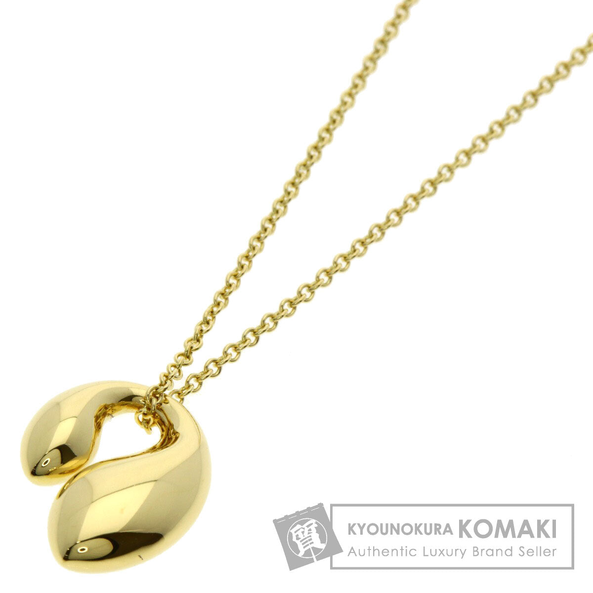 TIFFANY&Co. Double teardrop Necklace K18 Yellow Gold Ladies [Used]