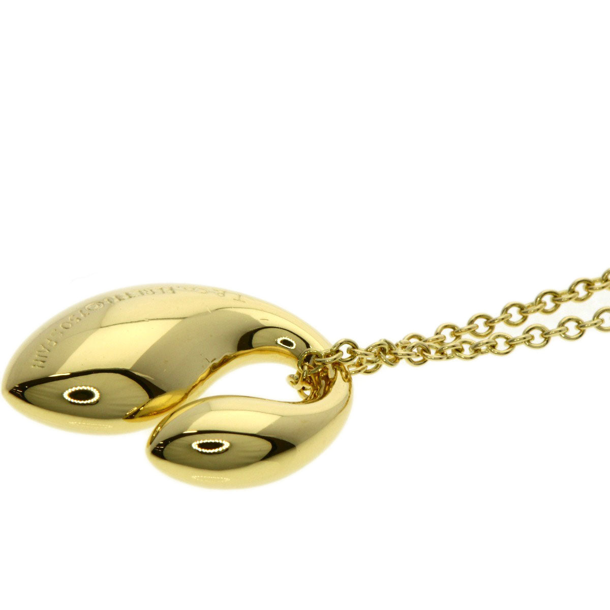 TIFFANY&Co. Double teardrop Necklace K18 Yellow Gold Ladies [Used]