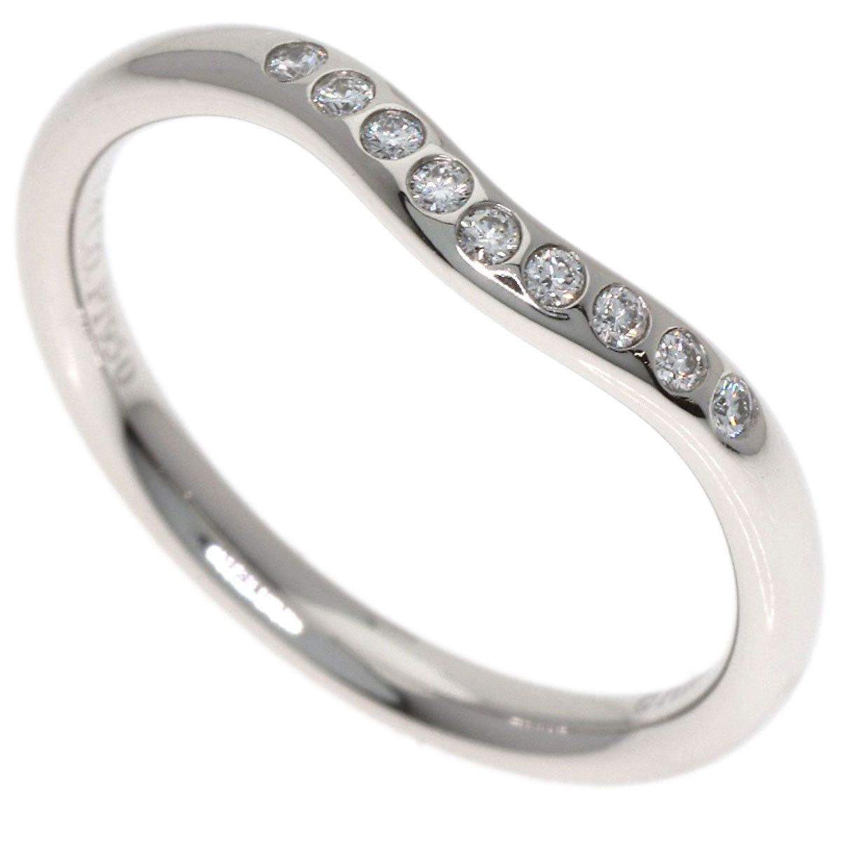 TIFFANY&Co. Curved band Diamond Ring Platinum PT950 Ladies [Used]