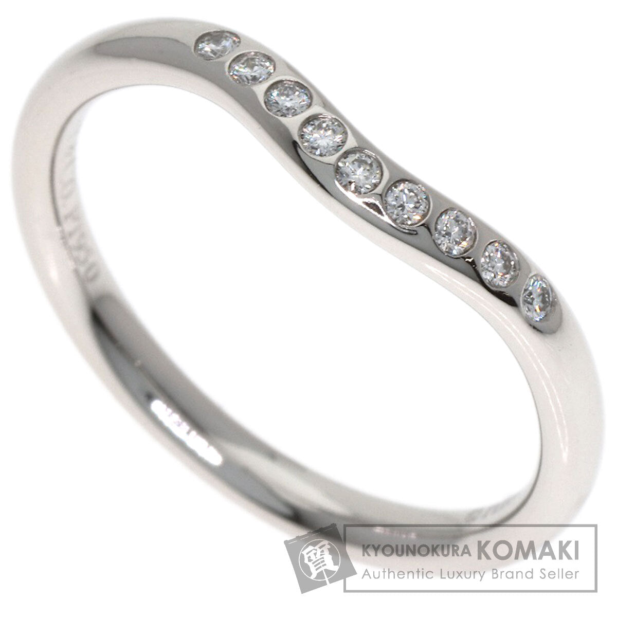 TIFFANY&Co. Curved band Diamond Ring Platinum PT950 Ladies [Used]