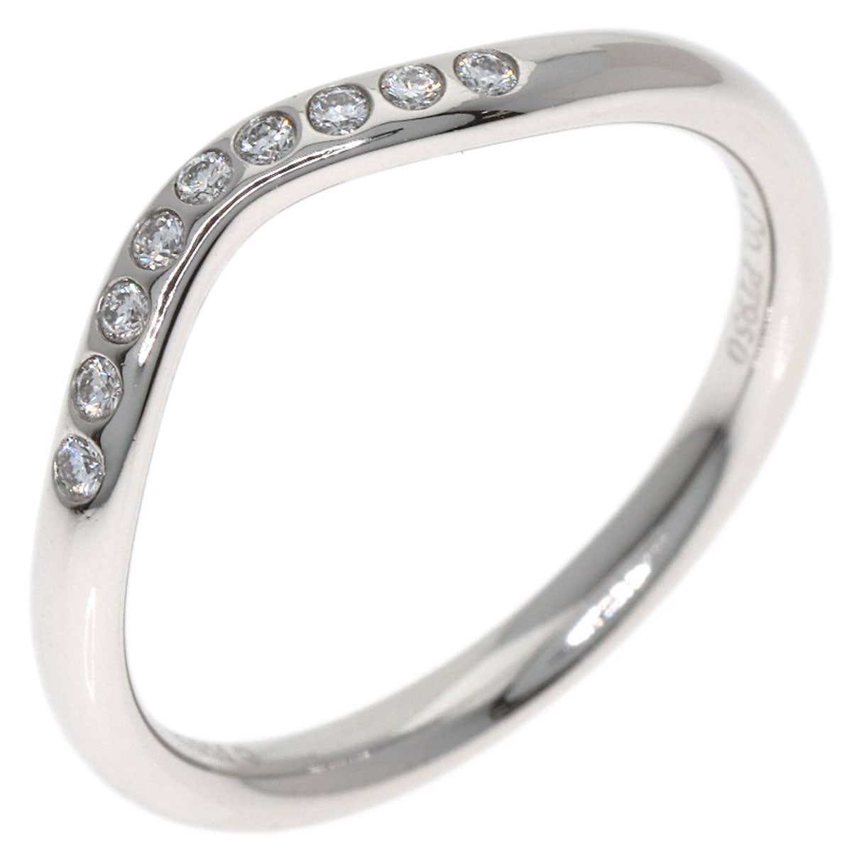 TIFFANY&Co. Curved band Diamond Ring Platinum PT950 Ladies [Used]