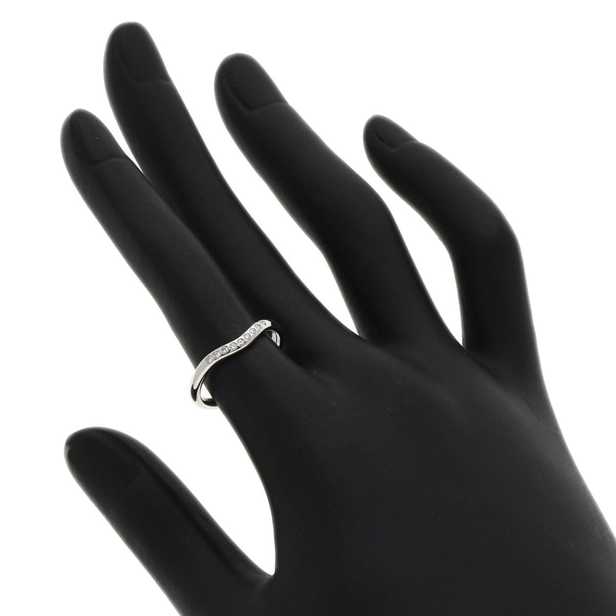 TIFFANY&Co. Curved band Diamond Ring Platinum PT950 Ladies [Used]