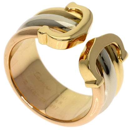 CARTIER 2C Ring LM #48 Ring K18 Yellow Gold 18K Pink GoldLadies [Used]