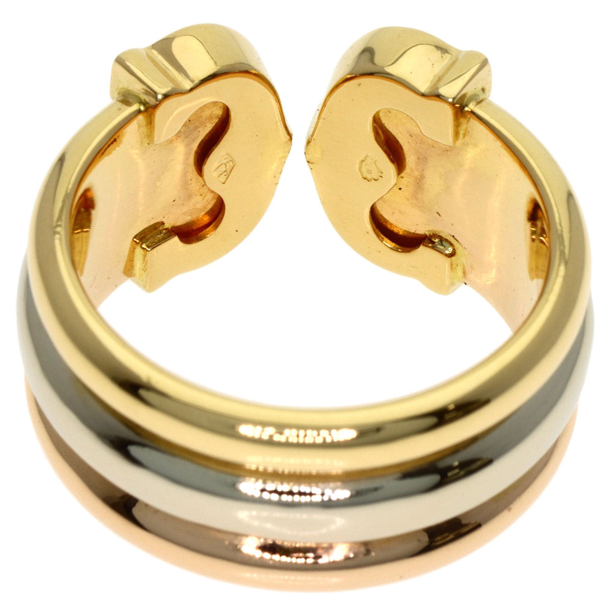 CARTIER 2C Ring LM #48 Ring K18 Yellow Gold 18K Pink GoldLadies [Used]